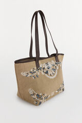 Pedro del Hierro embroidered fabric bag Green
