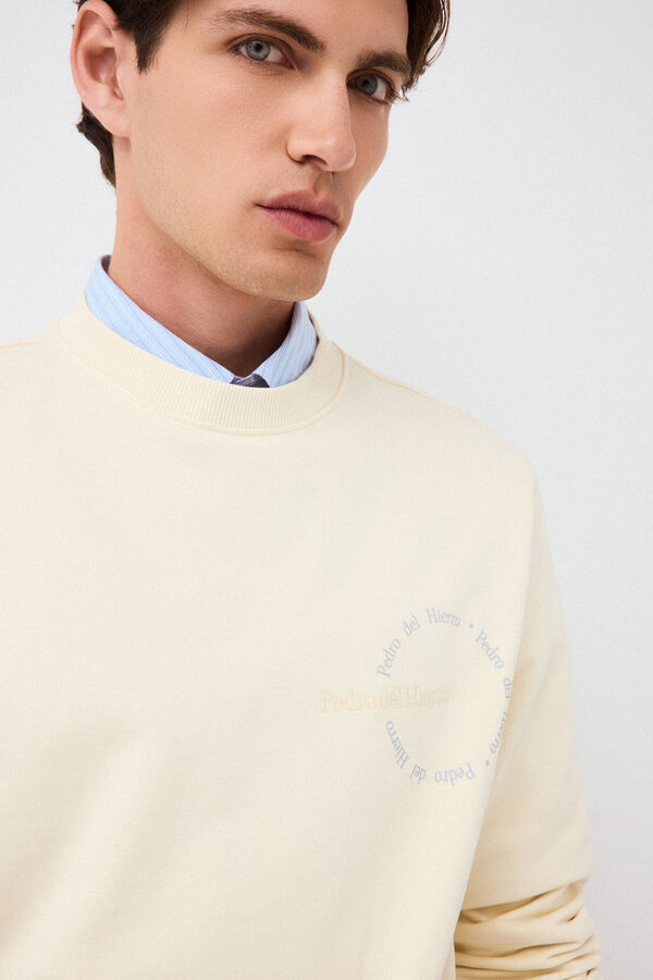 Pedro del Hierro Sweatshirt com logo gola caixa Amarelo