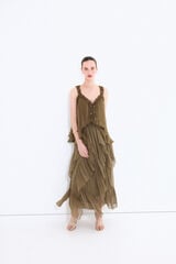 Pedro del Hierro Romantic ruffled skirt Green