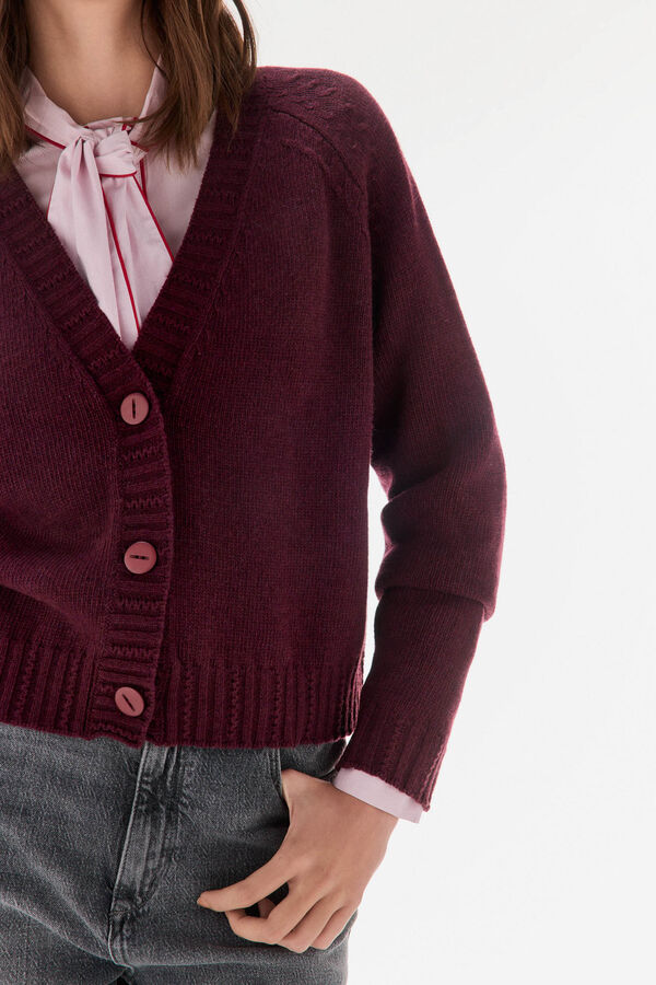 TFP by Tamara Falcó V buttons jacket Burgundy