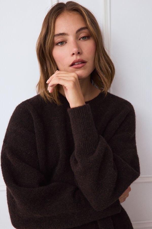 TFP by Tamara Falc&oacute; Oversize crew neck jumper Brown