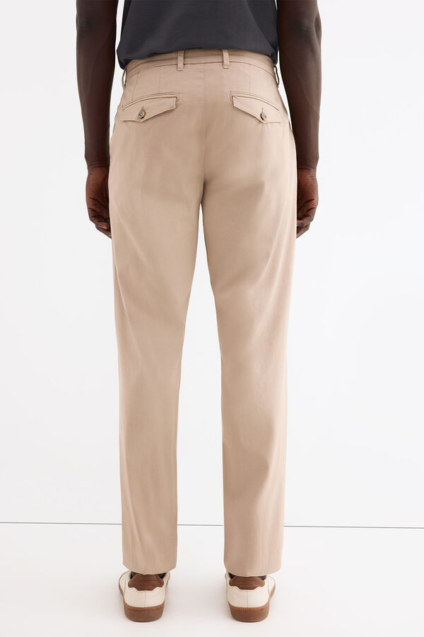 Pedro del Hierro Regular fit textured chinos Beige