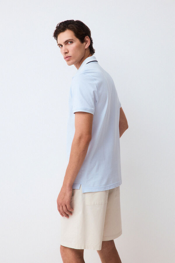 Pedro del Hierro Polo cuello fantas&iacute;a Azul