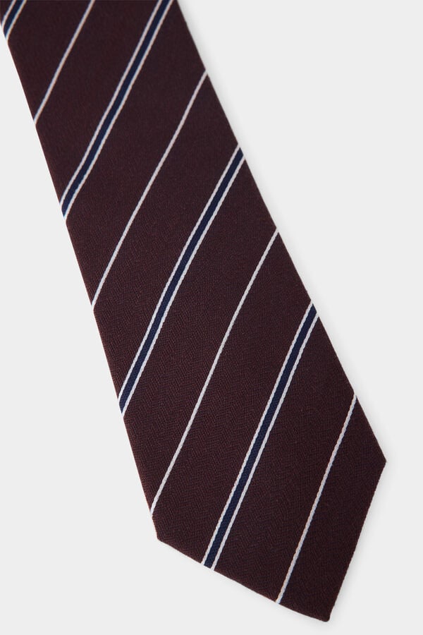 Pedro del Hierro Extra-fine silk tie Brown