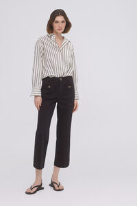 Pedro del Hierro Calça jeans cropped com tubo de fogão Cizento