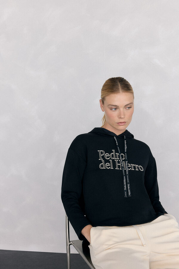 Pedro del Hierro soft touch logo hood Black