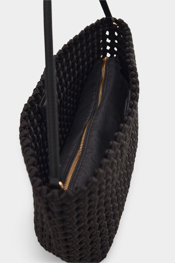 Pedro del Hierro Braided shoulder bag Black
