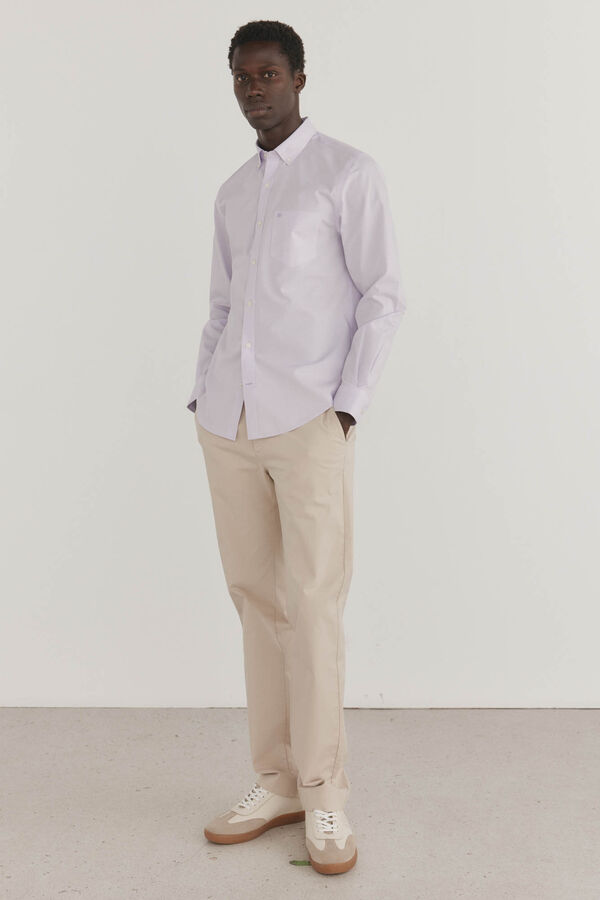 Pedro del Hierro Non iron + anti-stain smooth shirt Purple