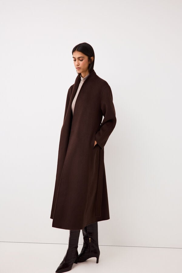 Pedro del Hierro Double-faced long coat Brown