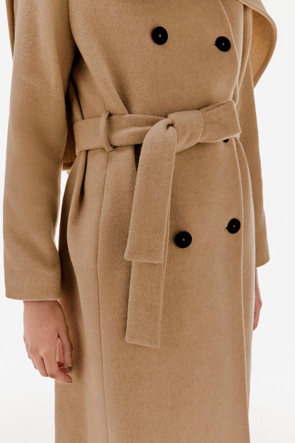 TFP by Tamara Falcó double-breasted coat with scarf Brown