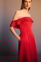 Pedro del Hierro Vestido midi tejido estructura Rojo