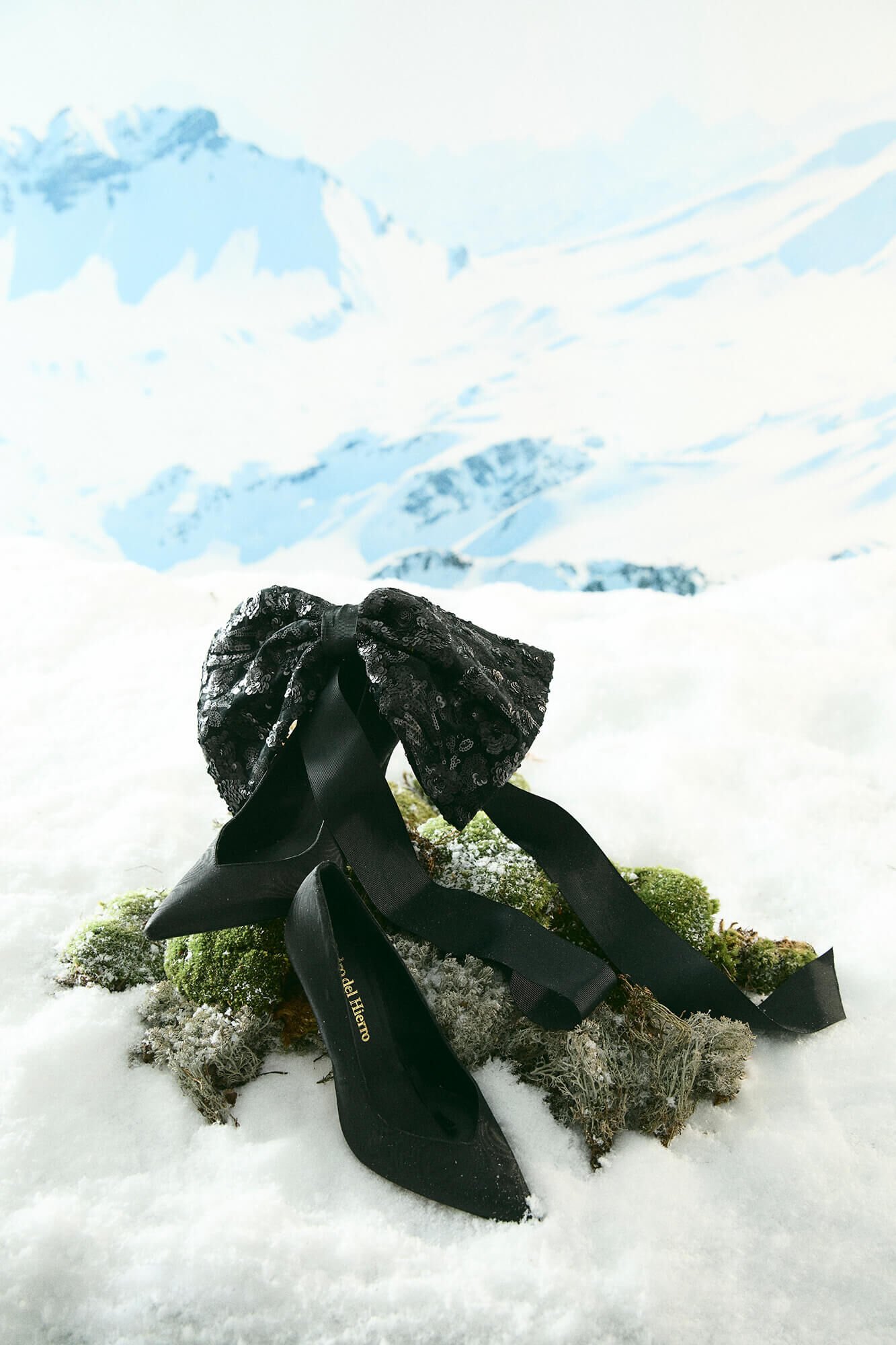 Pedro del Hierro Sequin and velvet bow tie