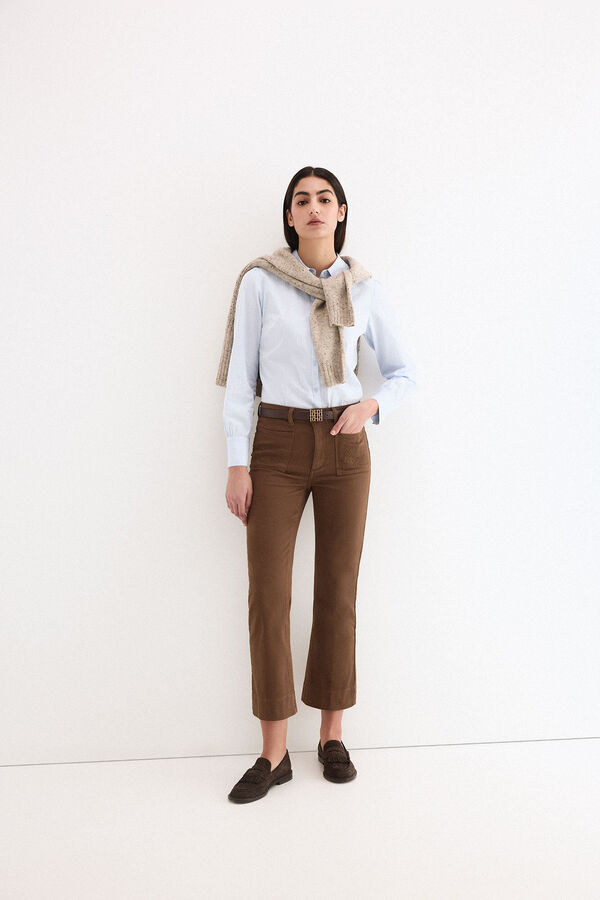 Pedro del Hierro Jeans flare cropped Marrom