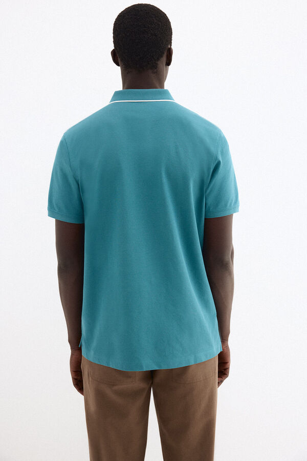 Pedro del Hierro Basic pique polo shirt Turquoise