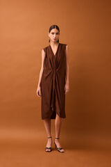 Pedro del Hierro Draped dress Brown
