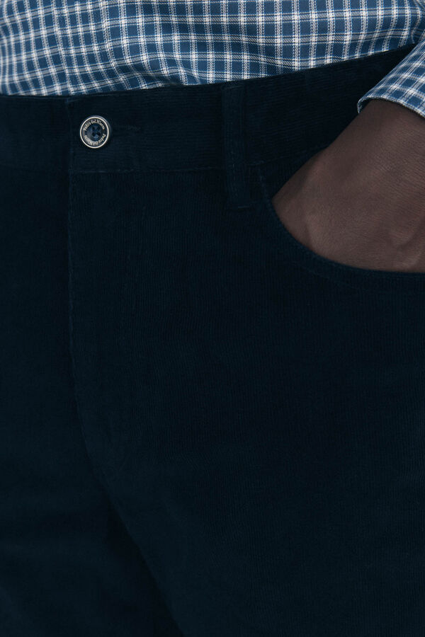 Pedro del Hierro Slim fit corduroy 5-pocket pants Blue