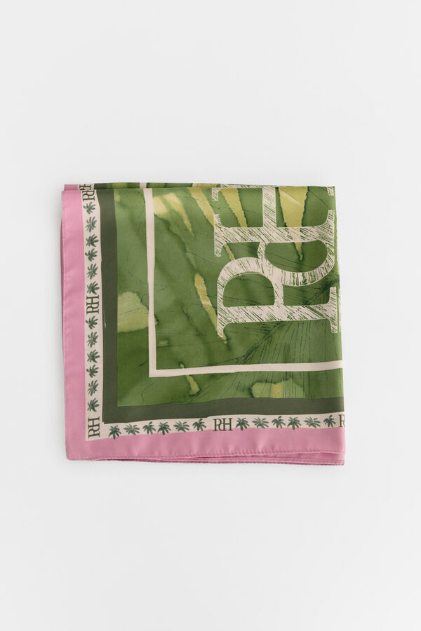 Pedro del Hierro Square printed foulard Green