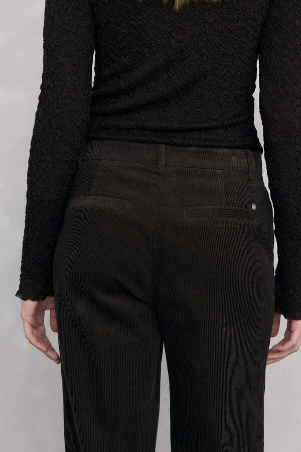 Pedro del Hierro Calças de veludo clássicas de perna larga Verde