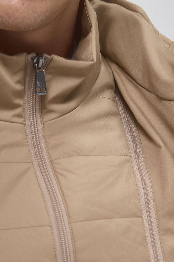 Pedro del Hierro Waterproof raincoat with detachable hood Beige