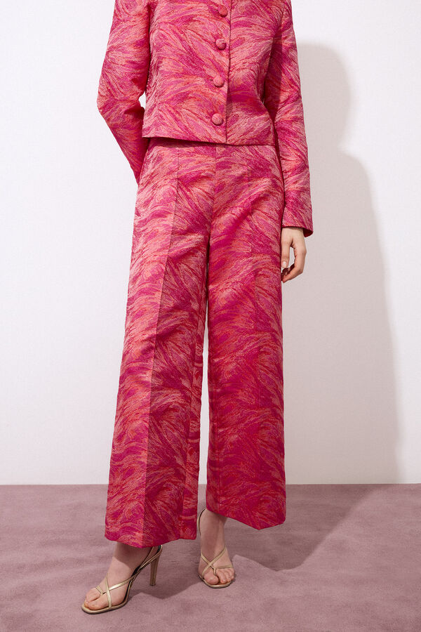 Pedro del Hierro Patterned suit trousers Red