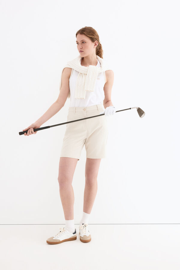 Pedro del Hierro Bermuda t&eacute;cnica Beige