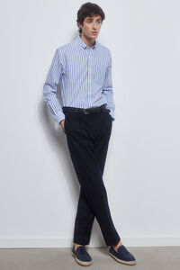 Pedro del Hierro Striped non-iron + stain-resistant shirt Blue
