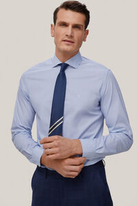 Pedro del Hierro Printed slim fit shirt, easy-iron + odour-resistant  Blue