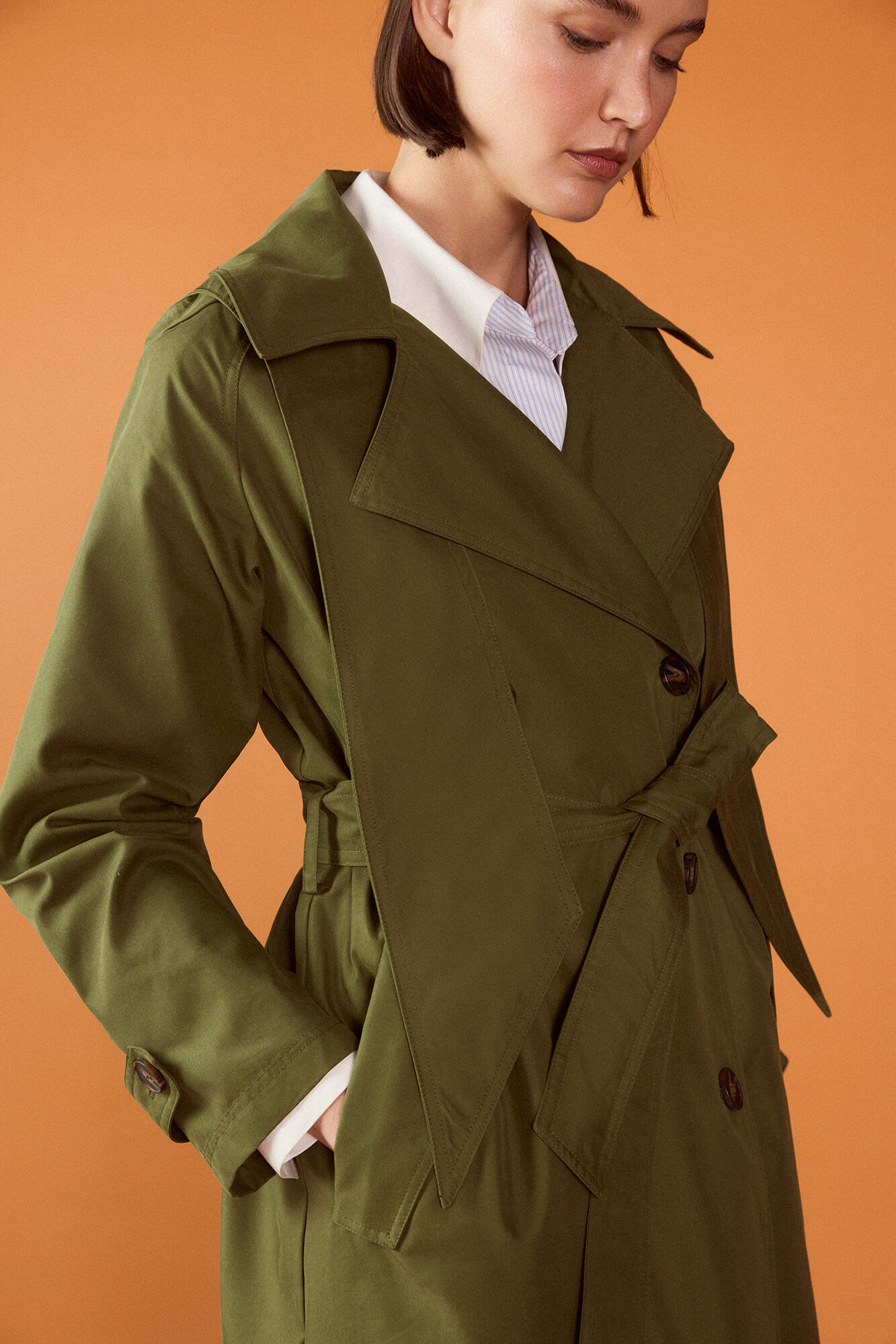 TFP by Tamara Falc&oacute; Long hooded trench coat