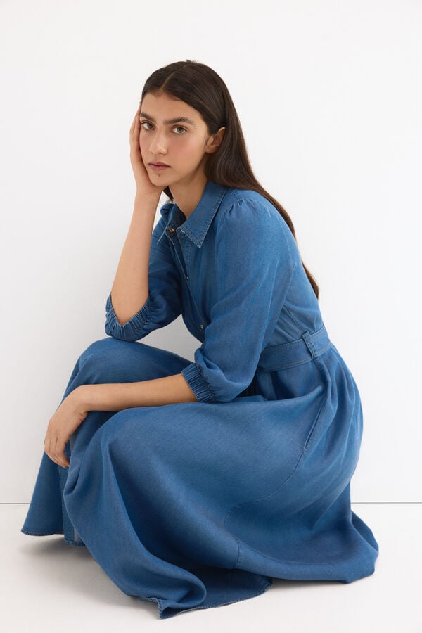 Pedro del Hierro Tencel denim shirt dress Blue