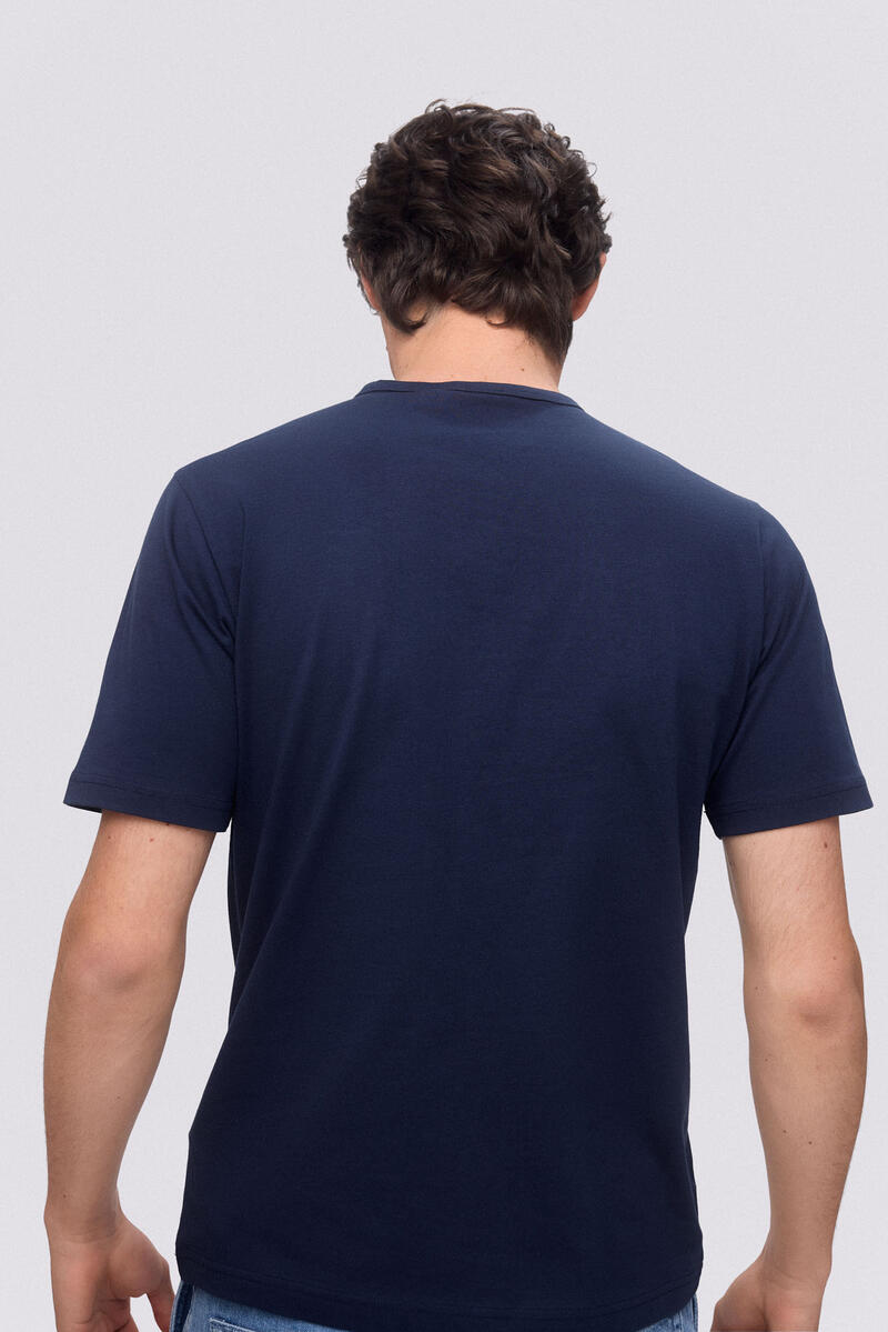 Pedro del Hierro camiseta logo bordado Blue