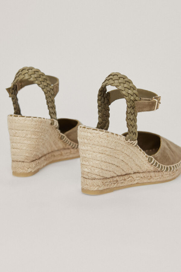 Pedro del Hierro Jute wedge with woven ankle strap Green