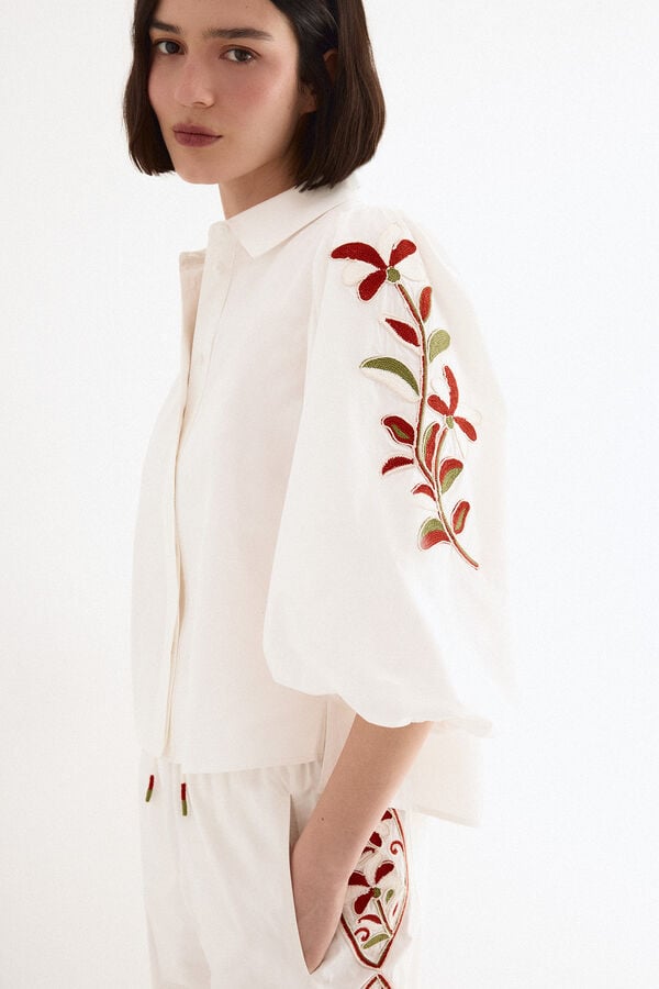 TFP by Tamara Falc&oacute; Floral embroidered blouse White