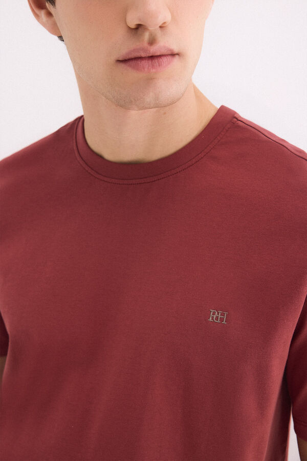 Pedro del Hierro Basic logo T-shirt Burgundy