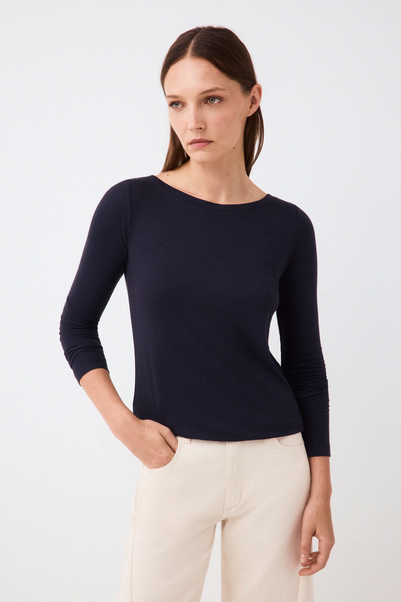 Pedro del Hierro Camiseta rib cuello barco