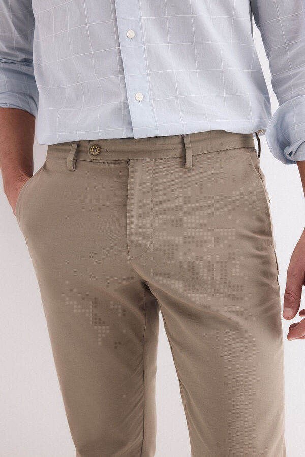 Pedro del Hierro Printed slim fit chinos Grey