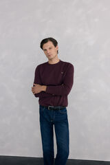 Pedro del Hierro Long-sleeved basic T-shirt Burgundy