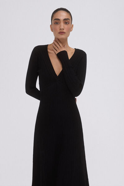 Pedro del Hierro Vestido de punto nudo Black