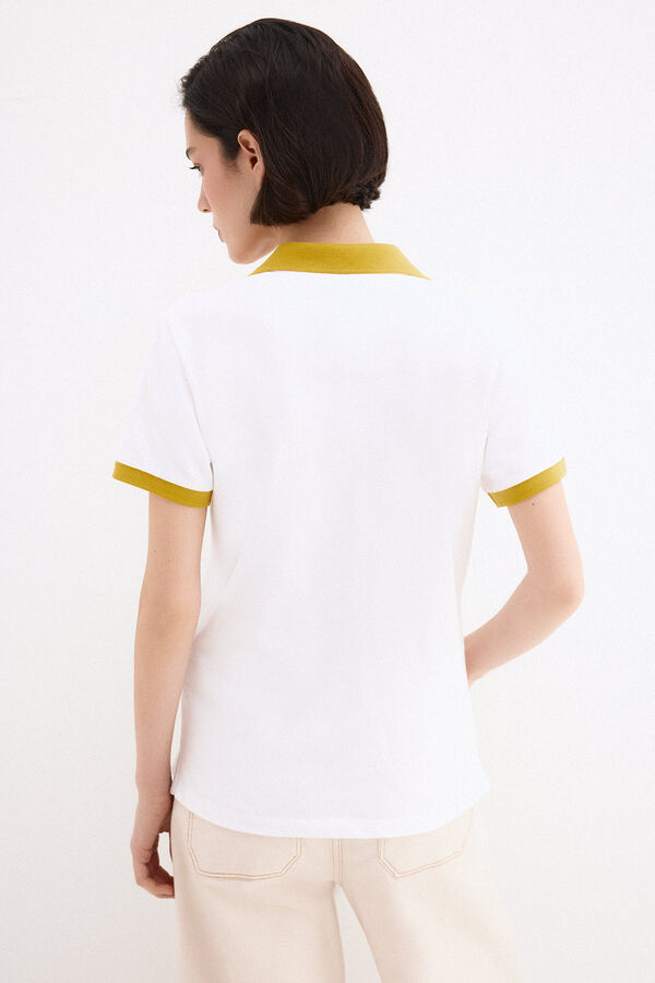 Pedro del Hierro Short sleeve contrast polo shirt Yellow