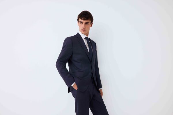 Pedro del Hierro Cal&ccedil;a de fato coordenado tailored em estrutura azul Azul