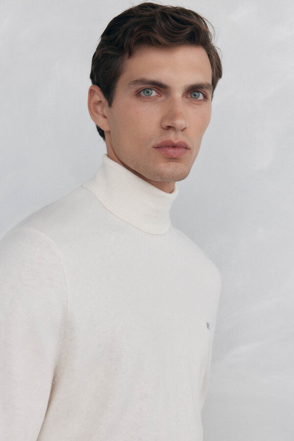 Pedro del Hierro Polo neck jumper Ecru