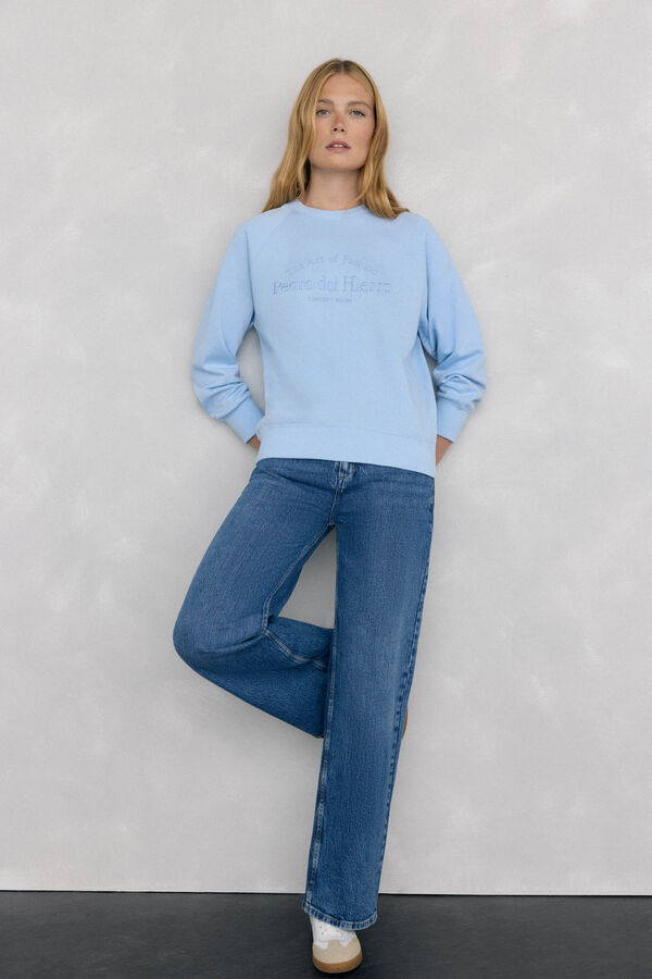 Pedro del Hierro Embroidered logo sweatshirt Blue