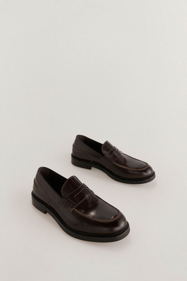 Pedro del Hierro Leather dress loafer Brown