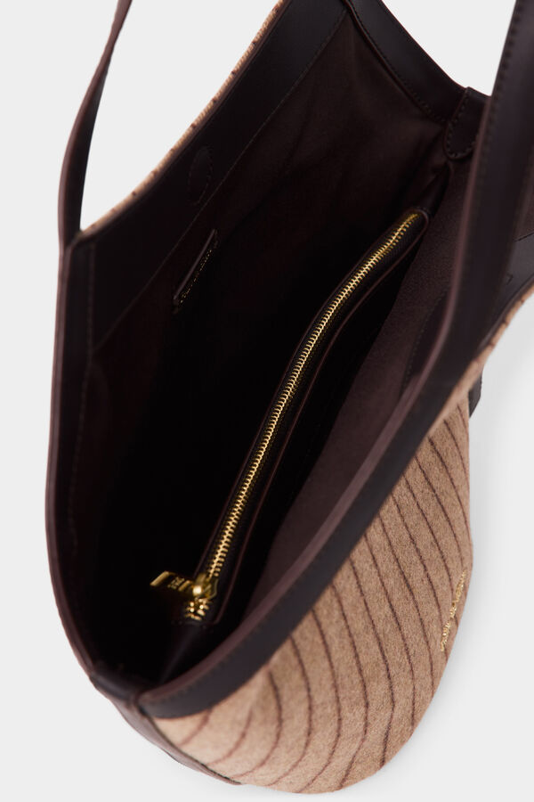Pedro del Hierro Mala tote bag em tecido &agrave;s riscas Cizento