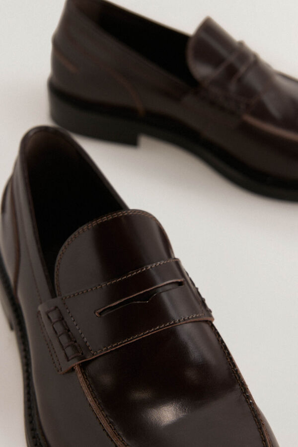 Pedro del Hierro Leather dress loafer Brown