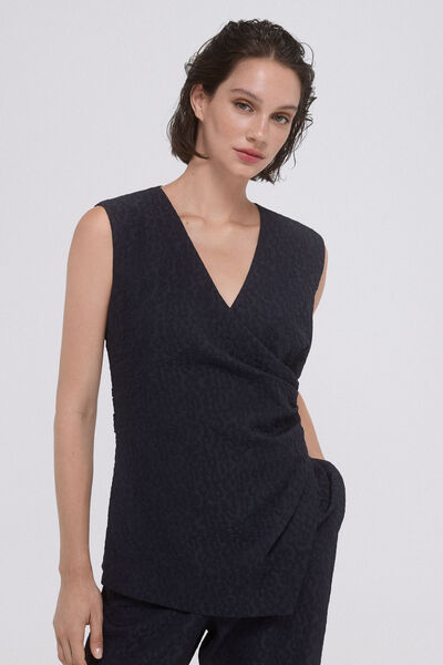 Pedro del Hierro Textured top Blue