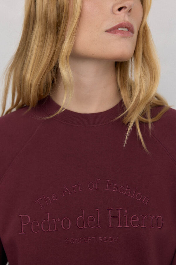 Pedro del Hierro Embroidered logo sweatshirt Burgundy
