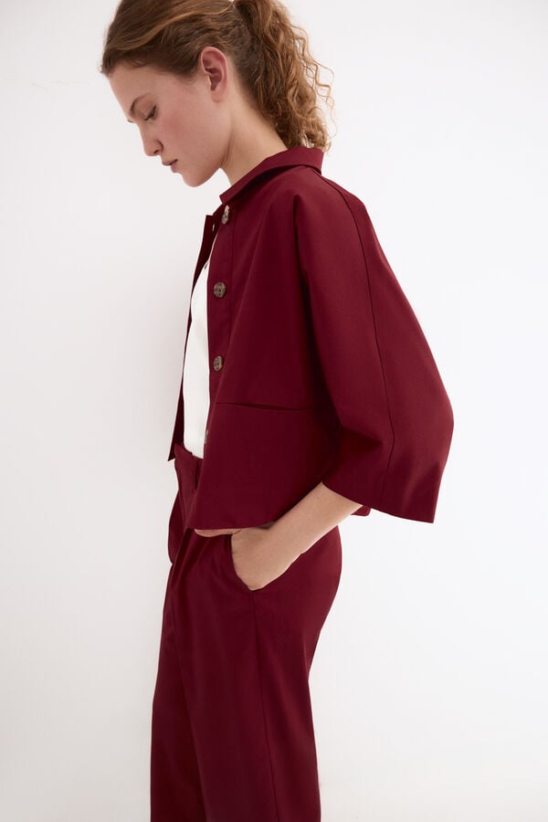 Pedro del Hierro Poplin jacket Burgundy