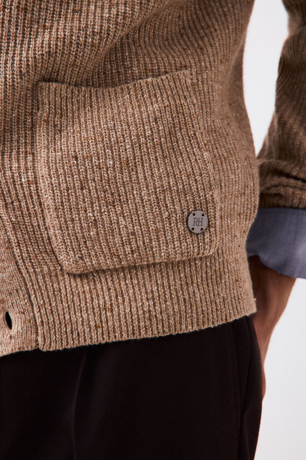 Pedro del Hierro Italian premium yarn knit cardigan Brown