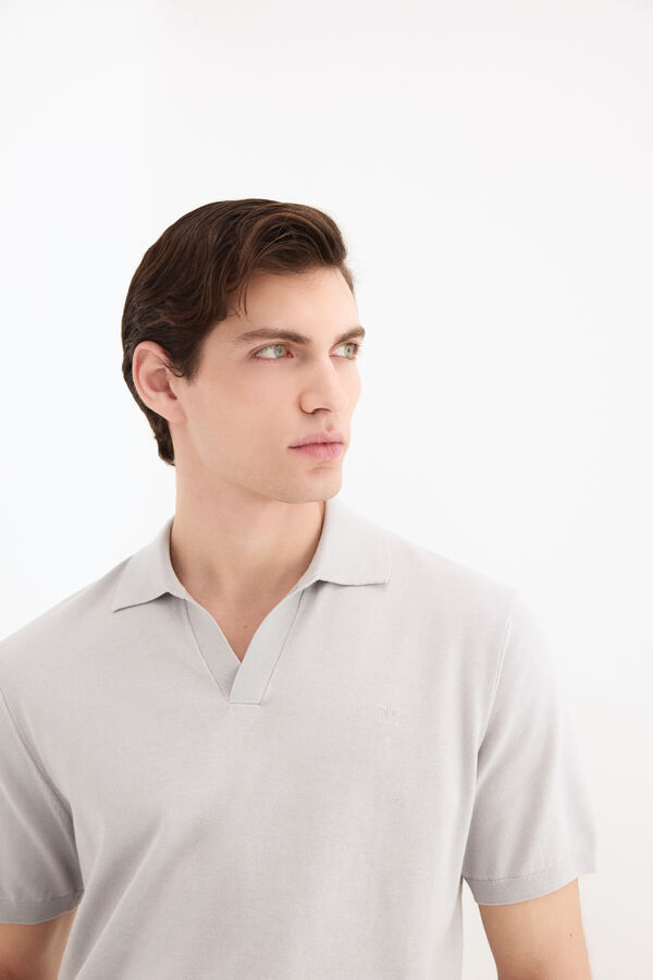 Pedro del Hierro Cotton premium short sleeve polo shirt Grey