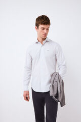 Pedro del Hierro Plaid non-iron + anti-stain slim fit dress shirt Grey